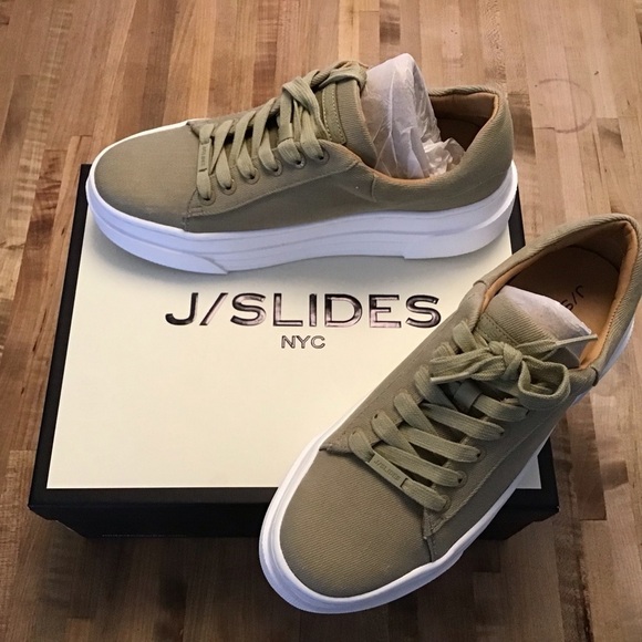 J/Slides Amanda Canvas Sneaker Olive size 8.5 NWB NWT - Picture 3 of 12